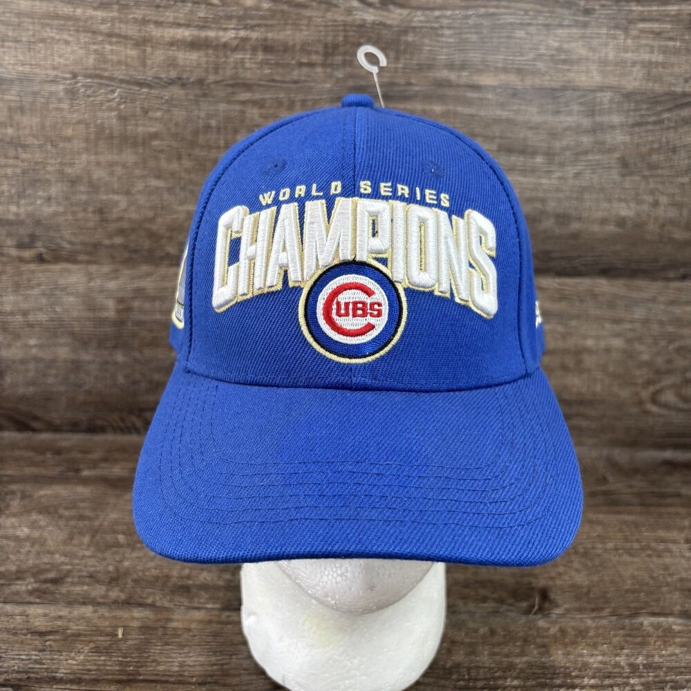 Chicago Cubs Hat Cap Strap Back Mens One Size Blue World Series 9FIFTY New Era